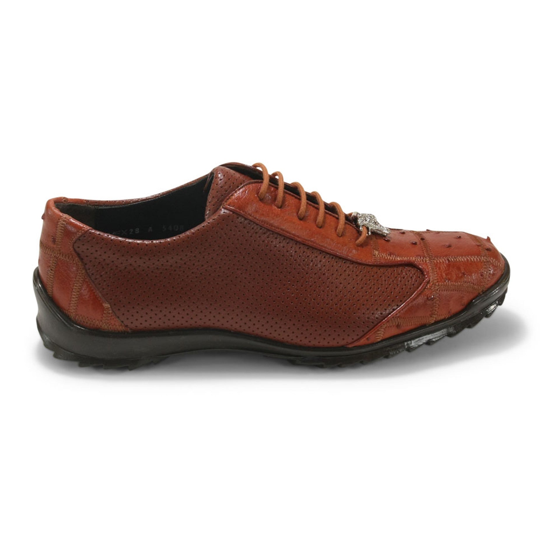 Los Altos Cognac Ostrich Patch Casual Shoes - 8