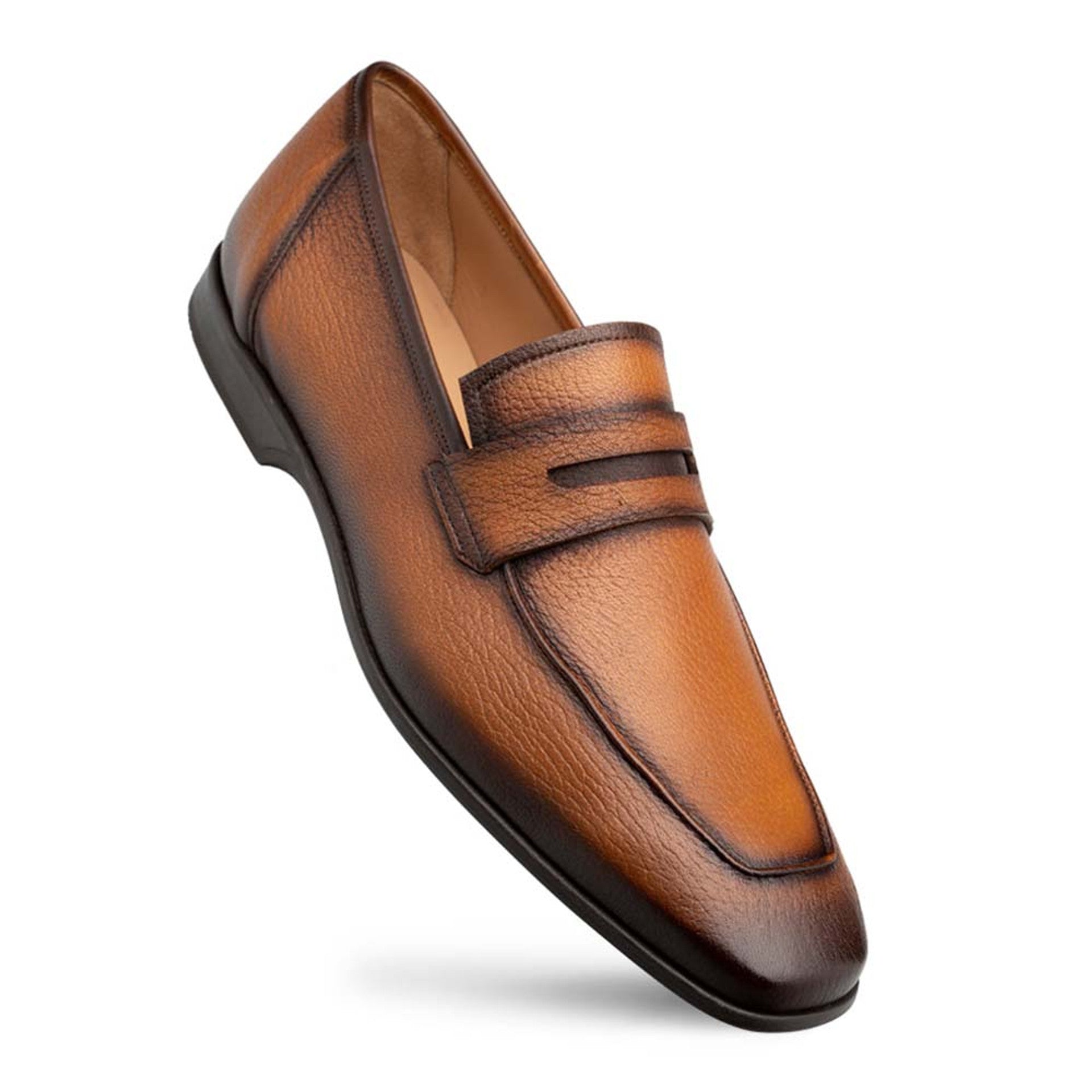 Avenue Rubber Sole Penny Loafer Cognac/Rust By Mezlan Made In Spain Brand