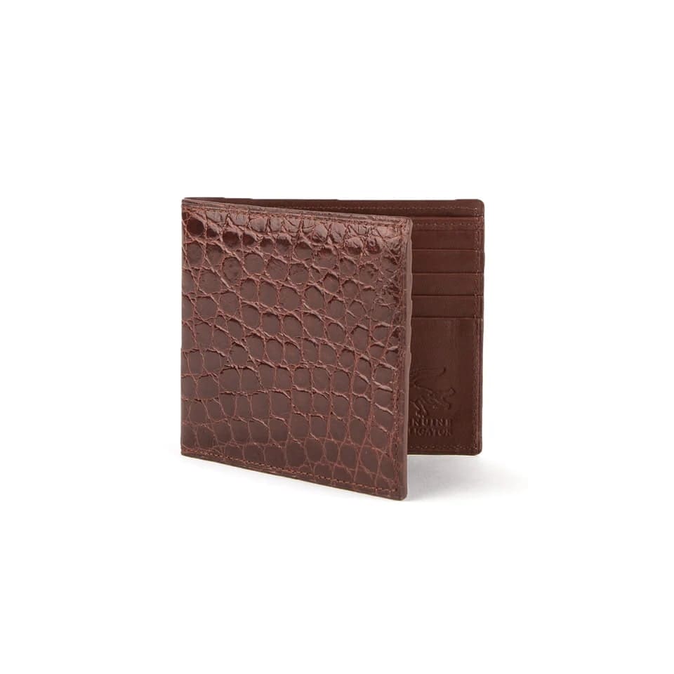 Ferrini Alligator Billfold Wallet Cognac - One Size