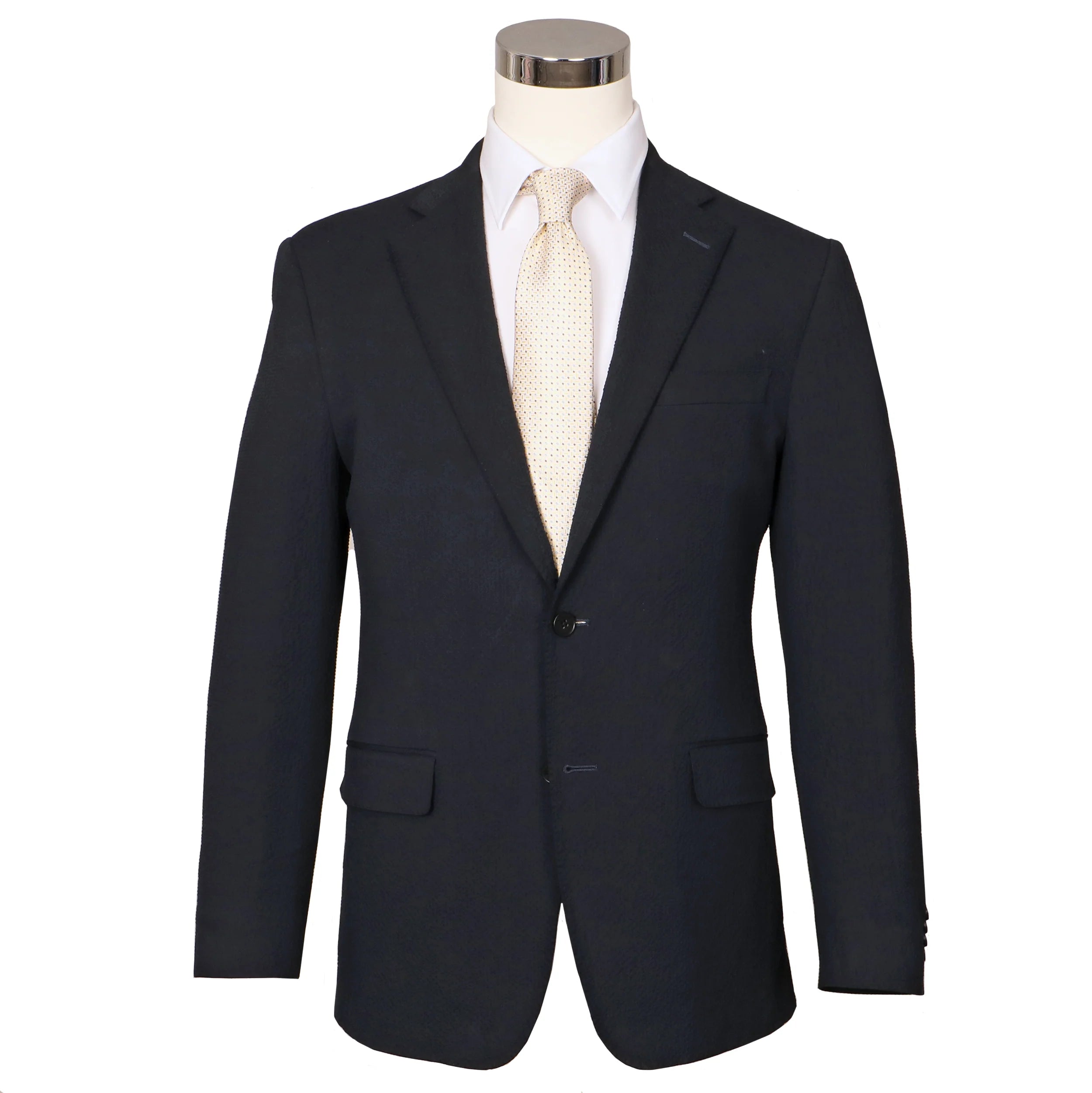 Seersucker Blazer - "Commanders Navy" Seersucker Sport Coat Commanders Navy Seersucker Stretch Sport Coat - 38 R