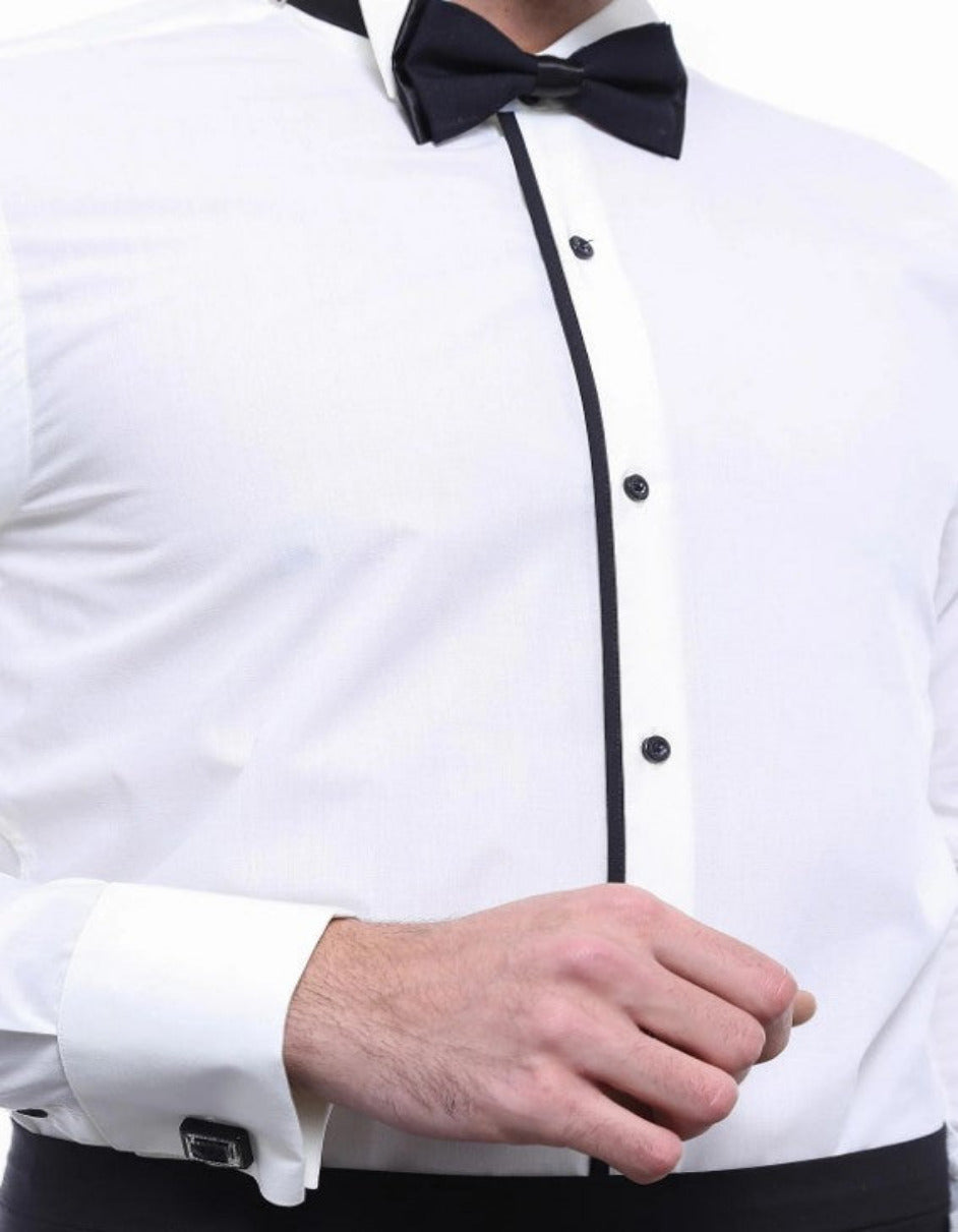 Cream Tuxedo Shirt - 15.5" Neck /34-35" Sleeve