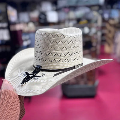 Shantung Full Mountain Brick Cowboy Hat Crown Ivory