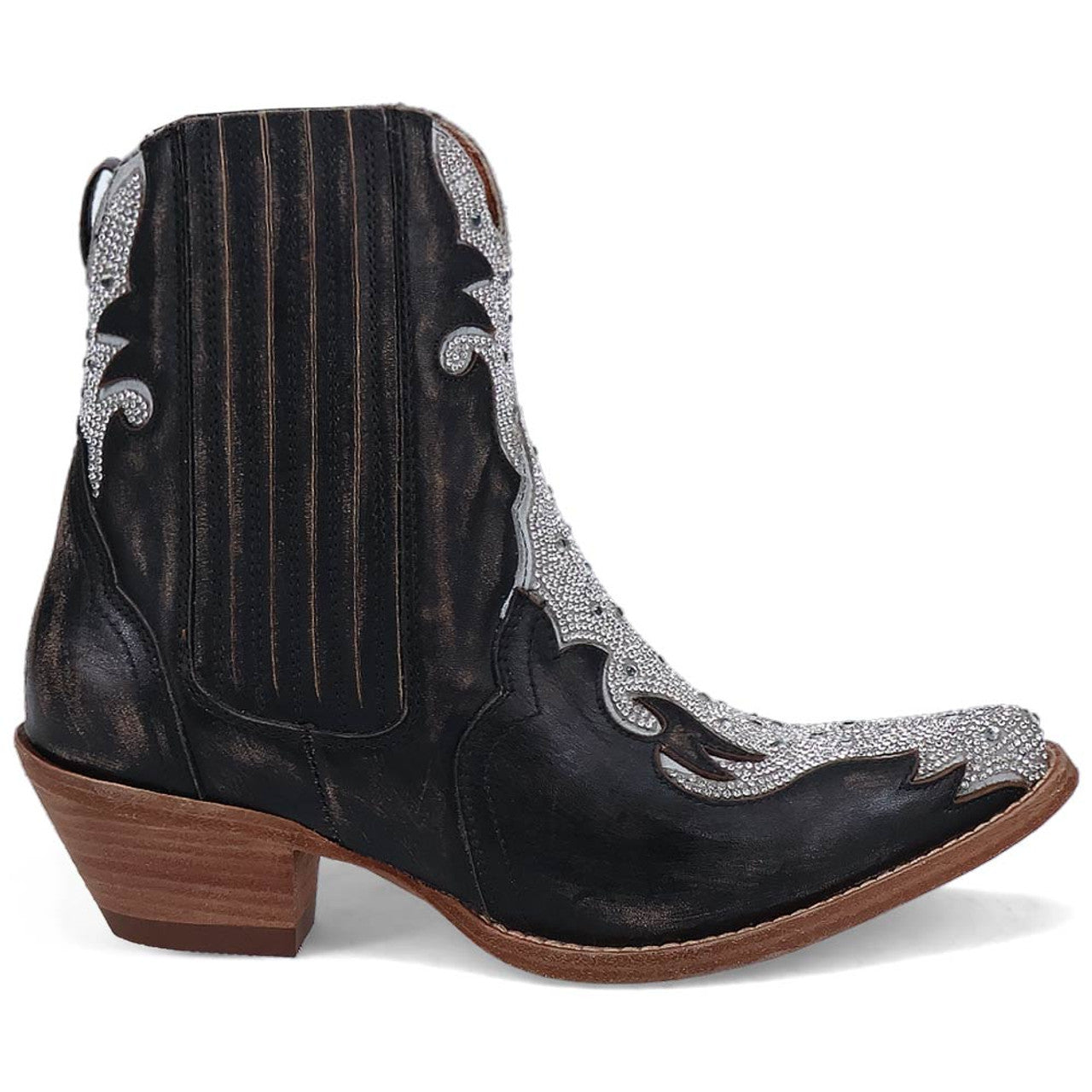 Dan Post Women's Crystal Black Snip Ankle Bootie - 6M