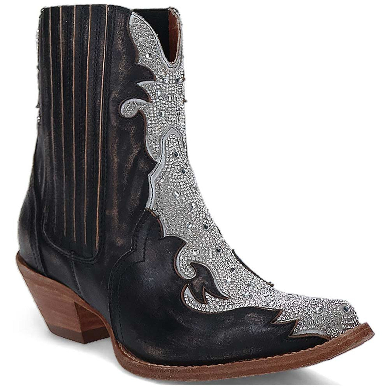 Dan Post Women's Crystal Black Snip Ankle Bootie - 6M