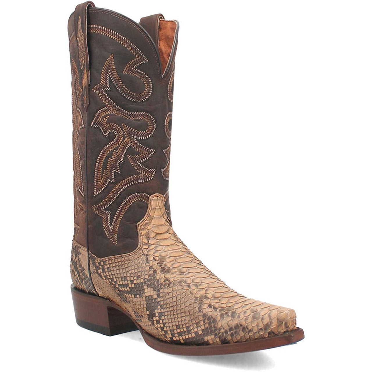 Dan Post Men's Snip Toe Western Exotic Python Skin Boots - 8D