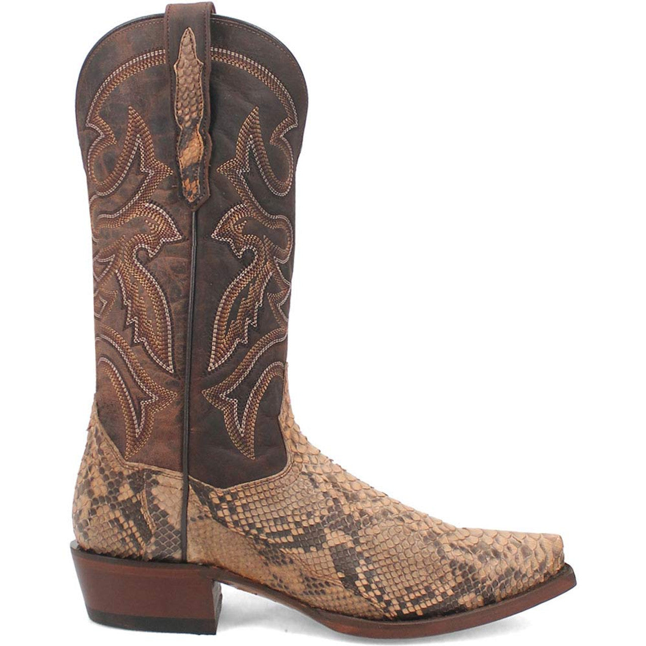 Dan Post Men's Snip Toe Western Exotic Python Skin Boots - 8D
