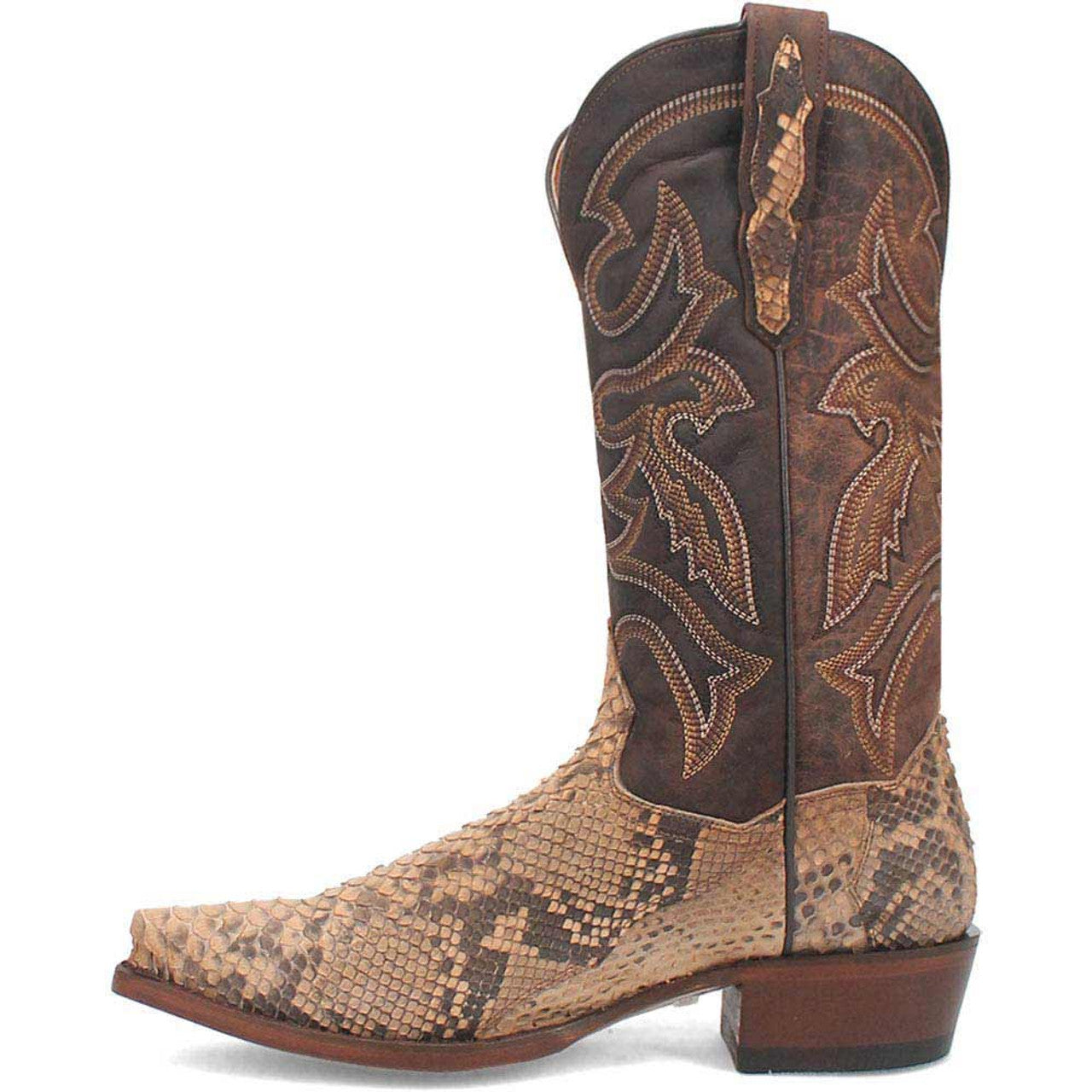 Dan Post Men's Snip Toe Western Exotic Python Skin Boots - 8D