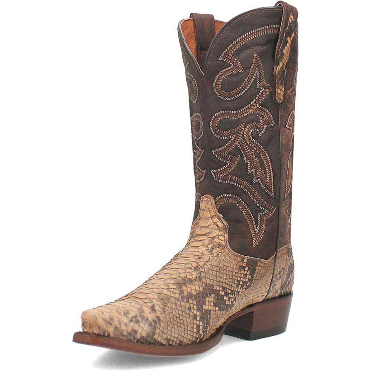 Dan Post Men's Snip Toe Western Exotic Python Skin Boots - 8D