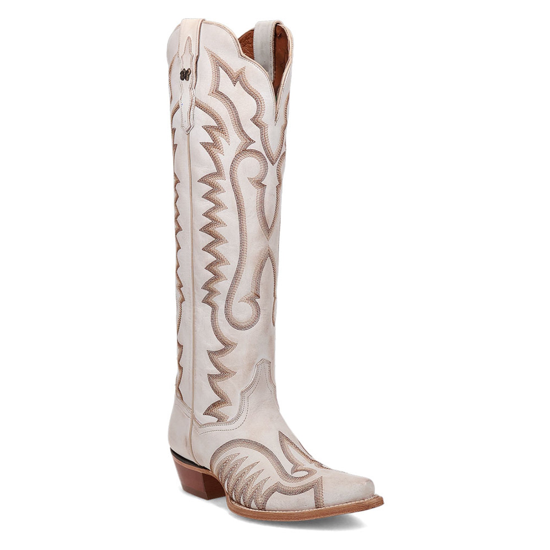 Dan Post Women's Western White Josie Tall Snip Toe Boots - 7M