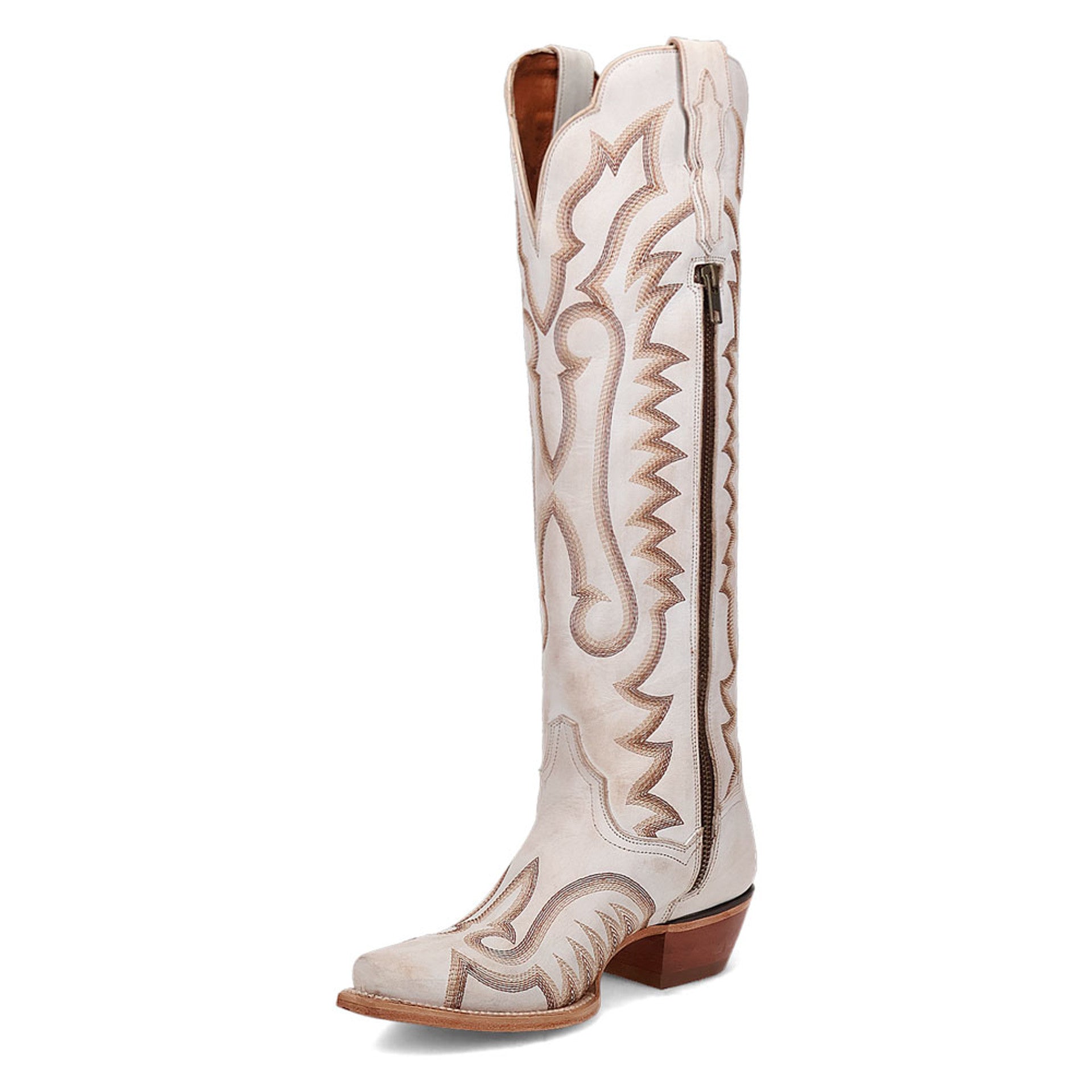 Dan Post Women's Western White Josie Tall Snip Toe Boots - 7M