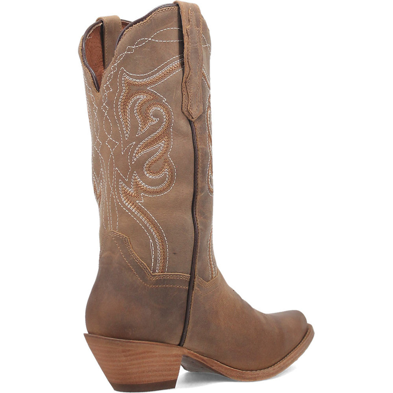 Dan Post Women's Square Toe Tan/Denim Ellie Leather Boots - 7M
