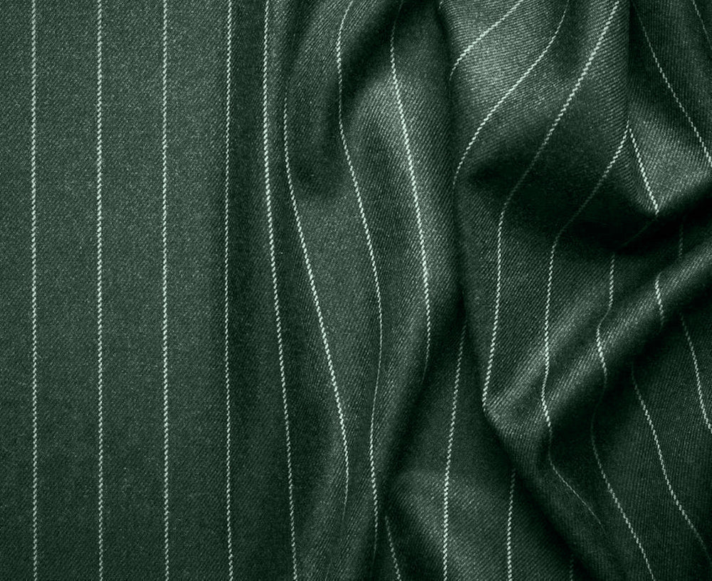 Rockefeller Collection - Double Breasted Stripe Suit Hunter Green Regular Fit 2 Piece - Hunter Green