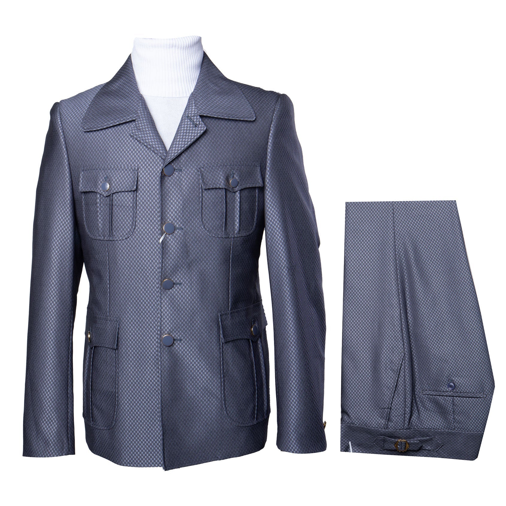 Rossi Man DUKE RM1767 – Slim Fit Steel Grey 3-Piece Suit for Men | Elegant Formalwear - S