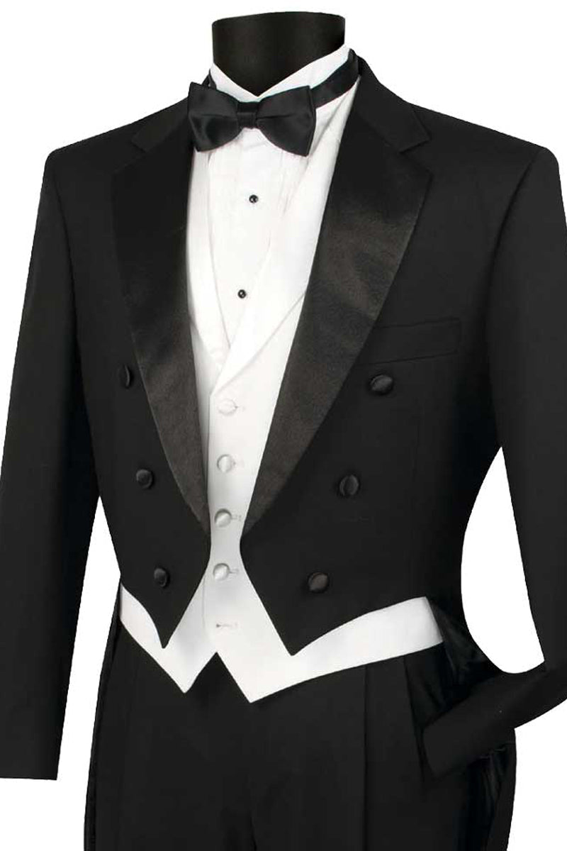 Black Classic Men's Wedding Tuxedo with Vest | 44R CLOSE OUT - 44 Regular