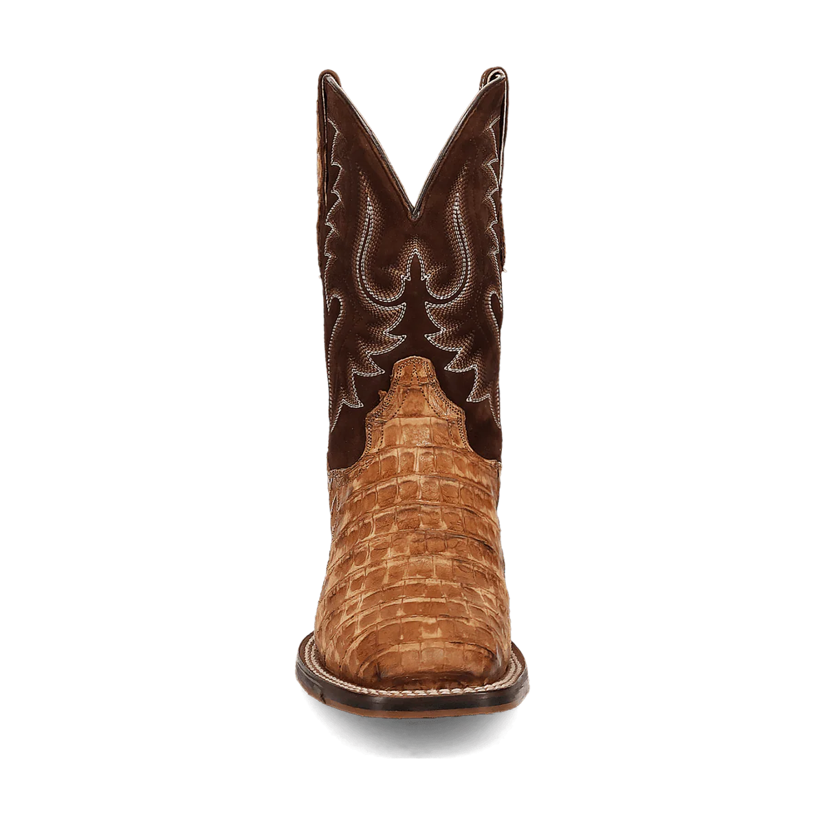 Dan Post Men’s Leon Brass/Brown Caiman Leather Western Boots - 7D