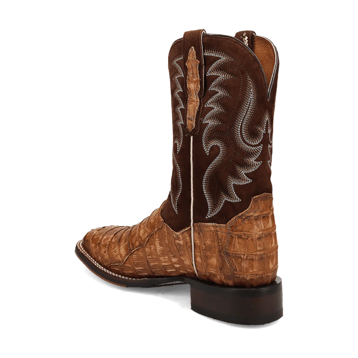 Dan Post Men’s Leon Brass/Brown Caiman Leather Western Boots - 7D