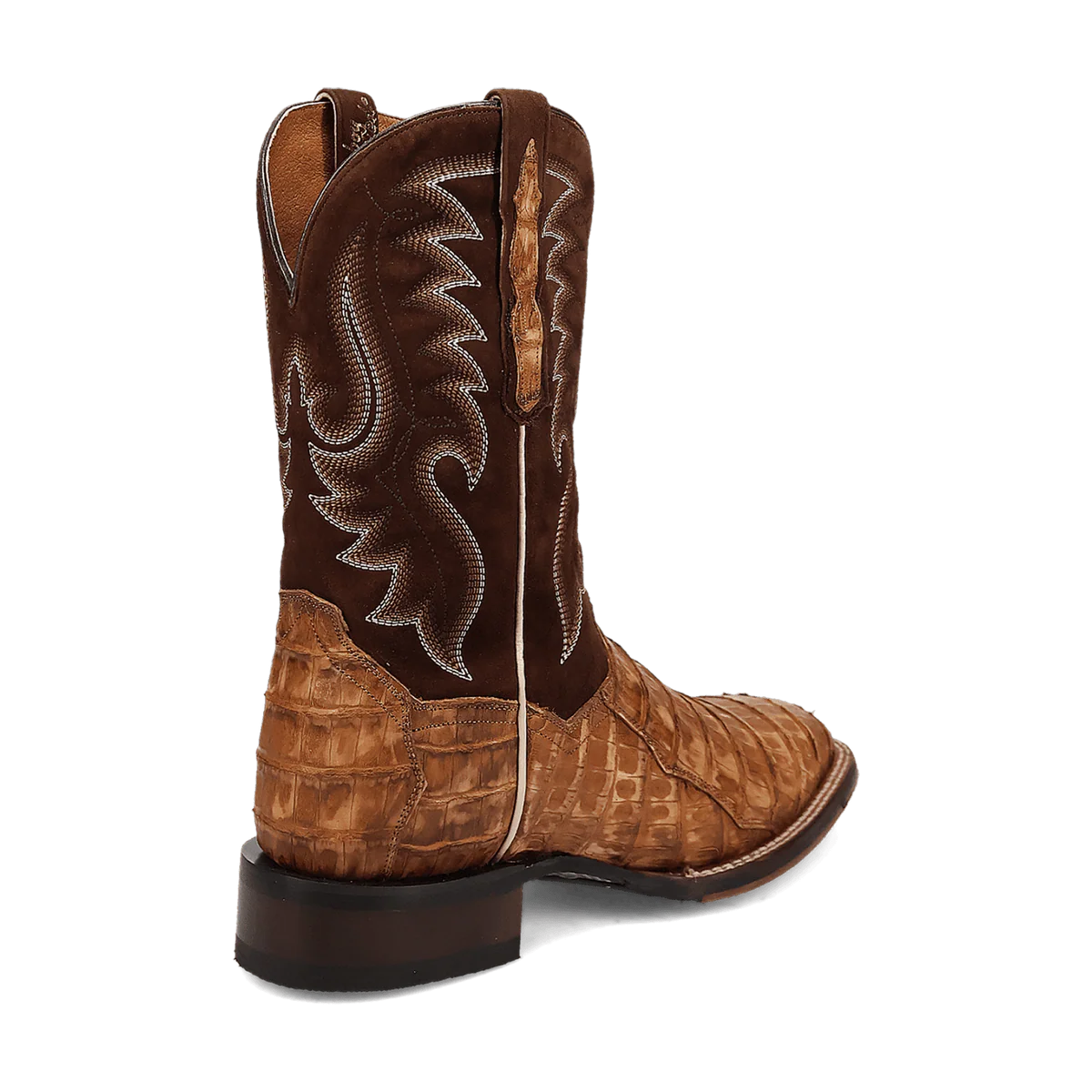 Dan Post Men’s Leon Brass/Brown Caiman Leather Western Boots - 7D