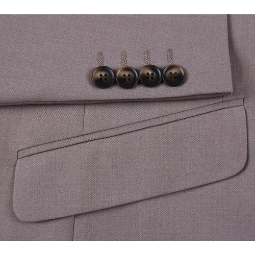 Cheap Priced Suit- Mens Basic Two Button Slim Fit Dark Tan Suit