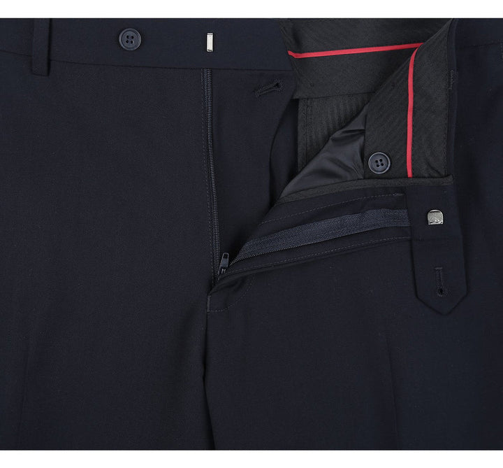 Cheap Suit - Mens Basic Two Button Classic Fit Dark Navy Suit With Optional Vest - 38 Short Jacket+32 Waist Adjustable 28to34)(Height: 5 4 to5 7 )(Neck 15-16.5)S-M)