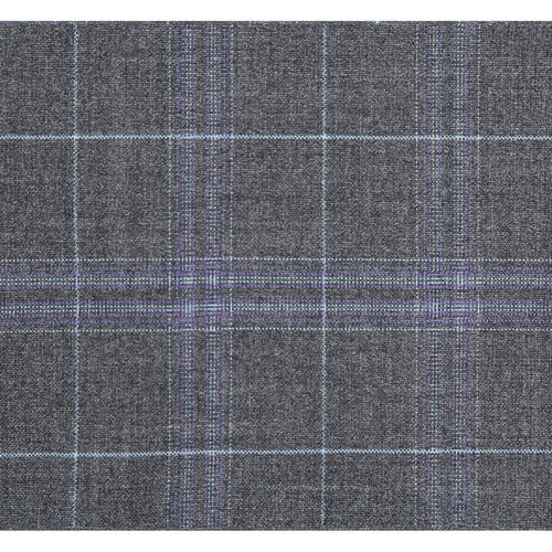 Cheap priced Suit- Mens Classic Fit Two Button Suit In Dark Grey Windowpane Plaid