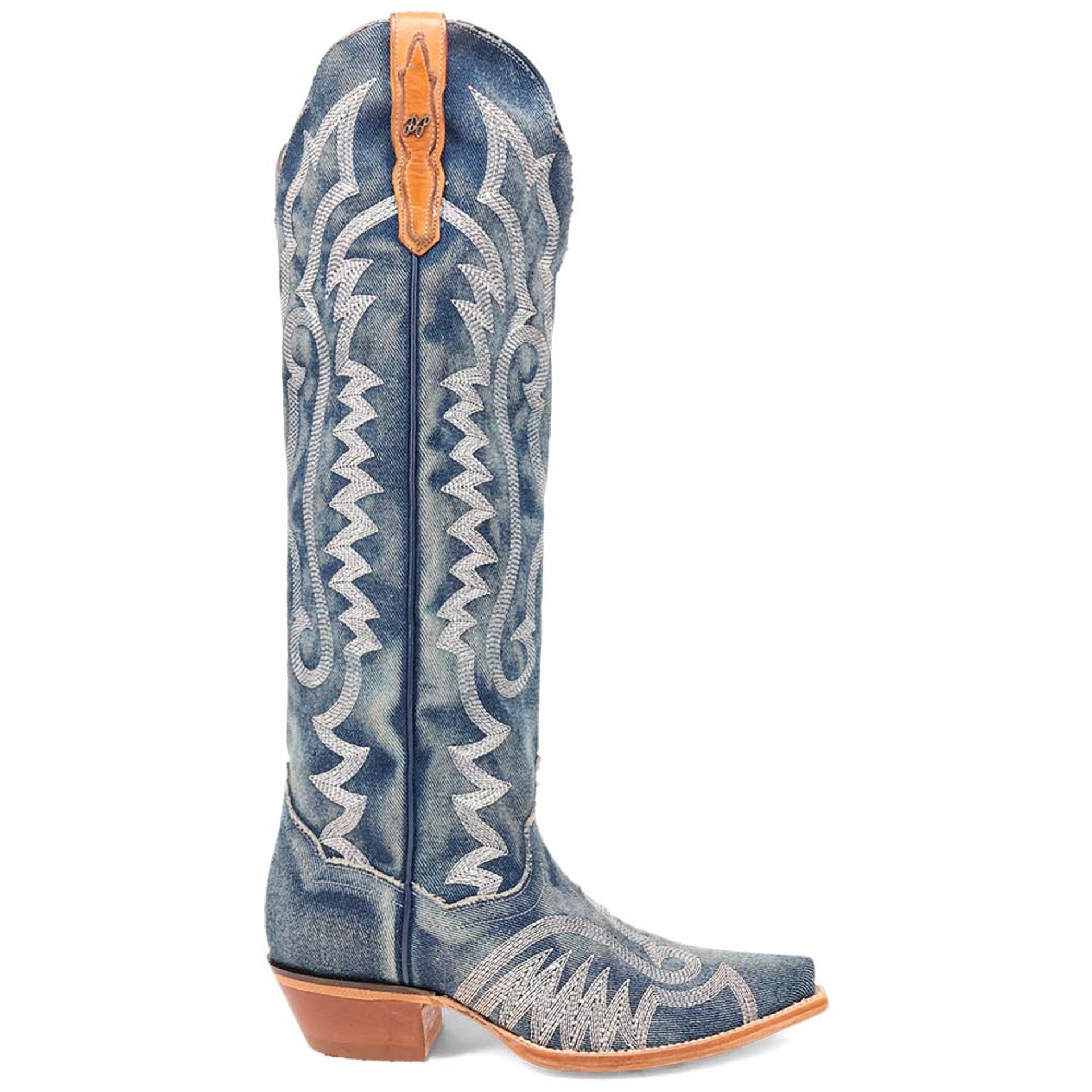 Dan Post Women's Denim Darlin Zipper Snip Toe Boots - 6M