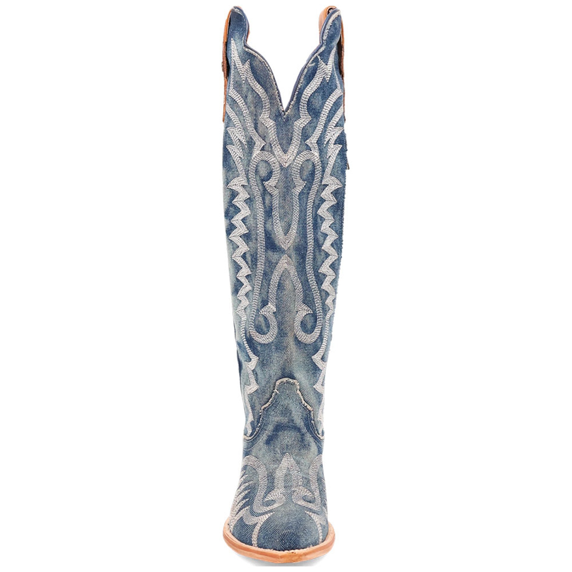 Dan Post Women's Denim Darlin Zipper Snip Toe Boots - 6M