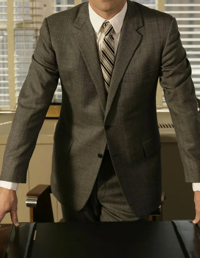 Mens Don Draper Charcoal Suit