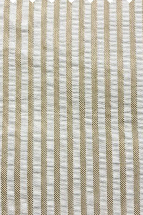 "Modern Fit Men's Seersucker Suit - 2PC Summer Tan Pinstripe"