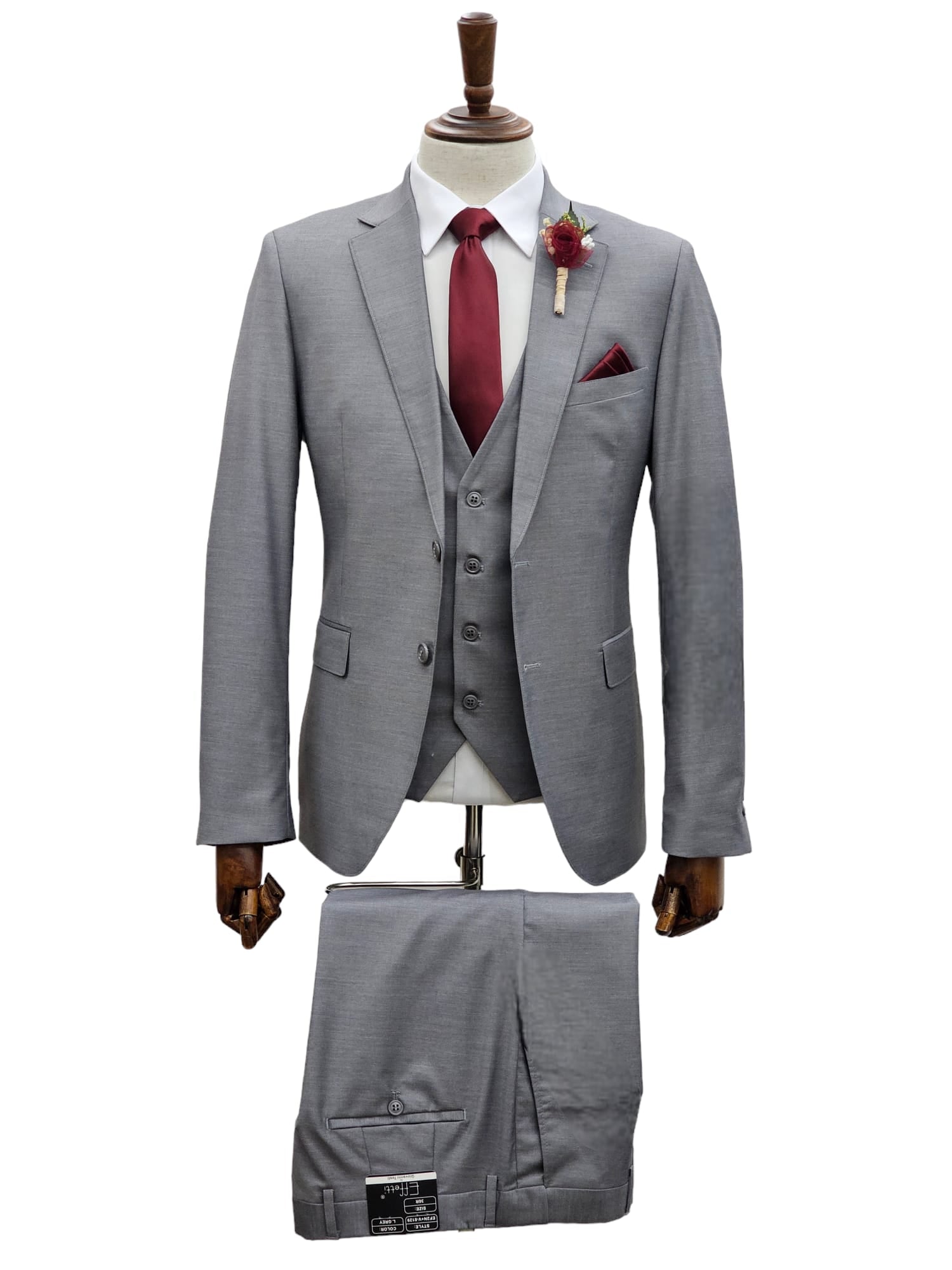 Effetti Suit Designer - 2 button Notch Lapel slim fit EF2N+V-8129 LIGHT GREY