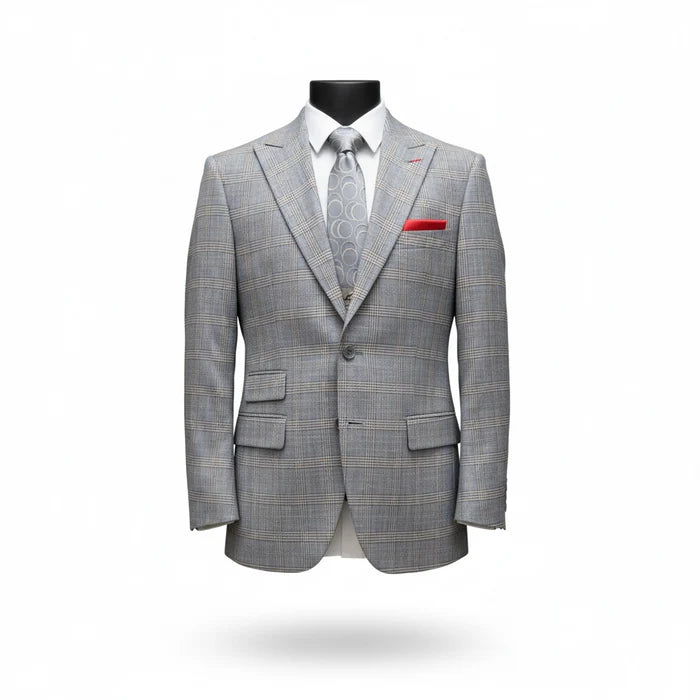 Menās Double Breasted Suit in Camel, Bronze & Charcoal ā Regular Fit Formal Suit with Flat Front Pants