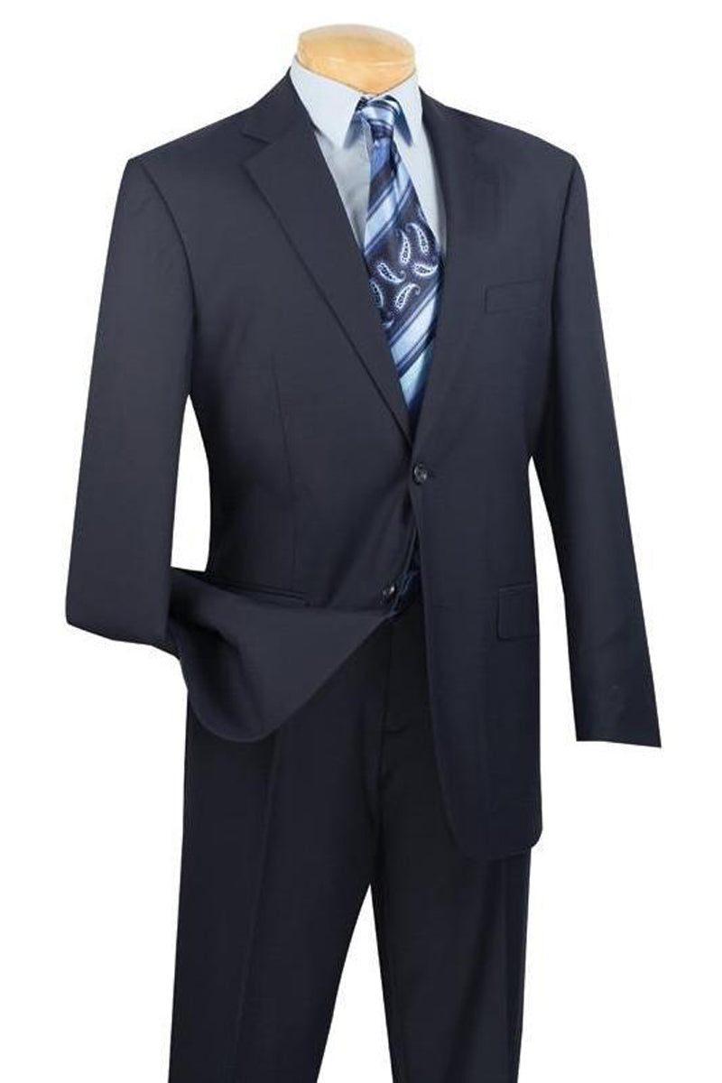 Mens Basic 2 Button Modern Fit Suit in Navy - 36 Short