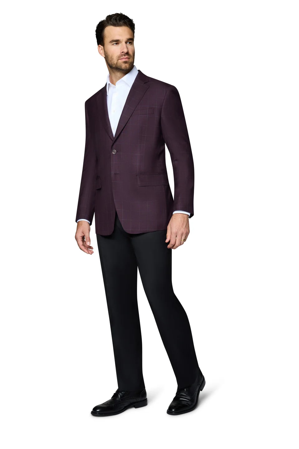 Egg Plant Modern Fit Wool Sport Coat - 62 Regular