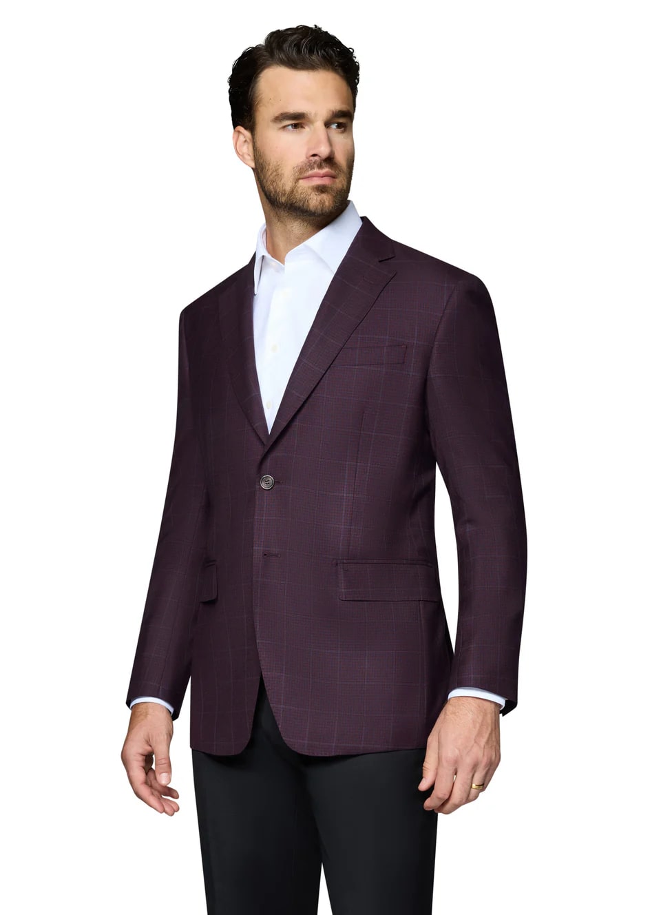 Egg Plant Modern Fit Wool Sport Coat - 62 Regular