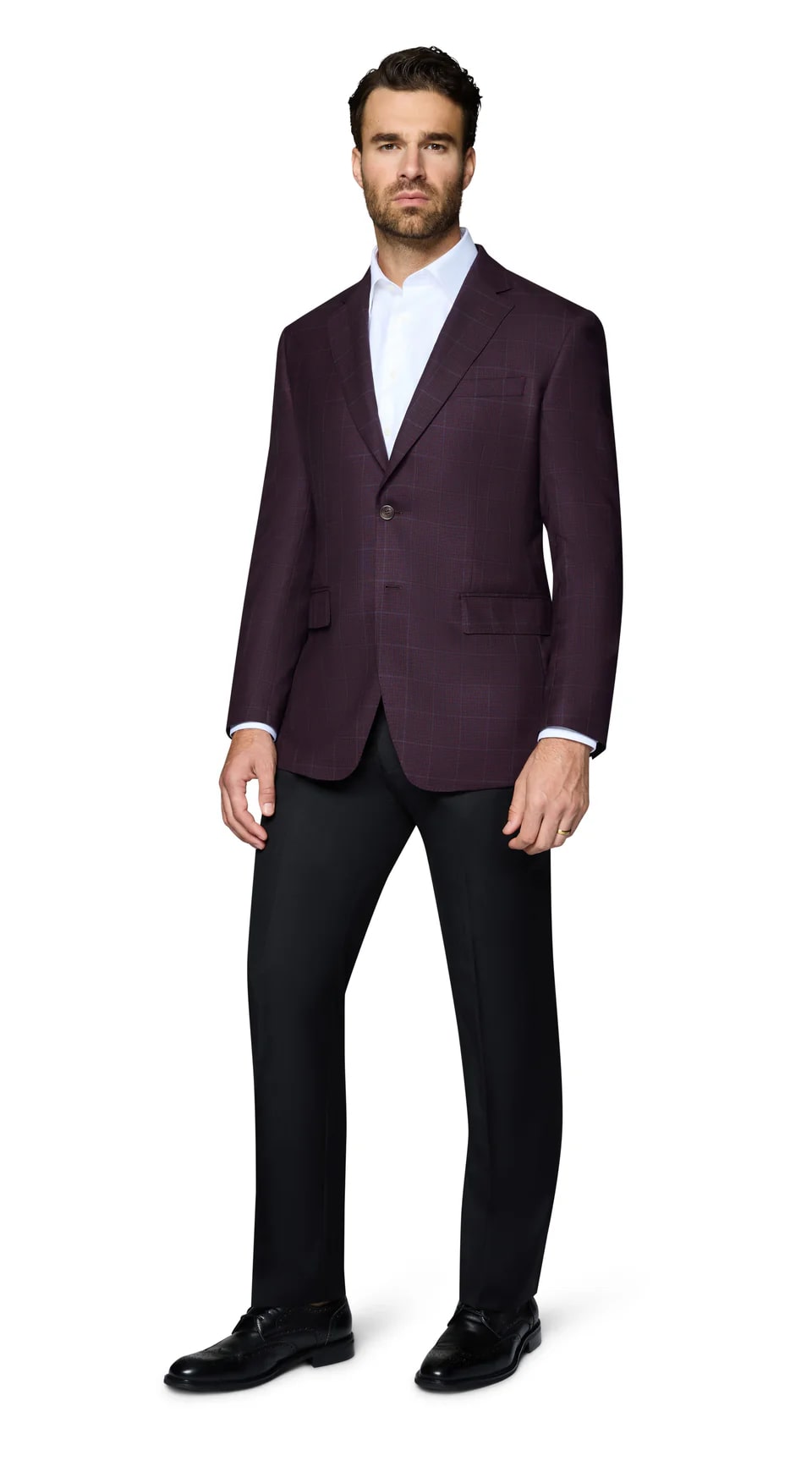 Egg Plant Modern Fit Wool Sport Coat - 62 Regular