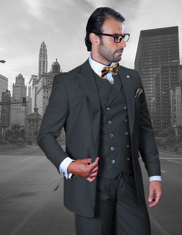 Big and Tall Business Suits - Suits For Big Man - Large Men's Camel Wool Vested Suits - 38 Short Jacket+32 Waist Adjustable 28to34)(Height: 5’4”to5’7”)(Neck 15-16.5)S-M)ggg