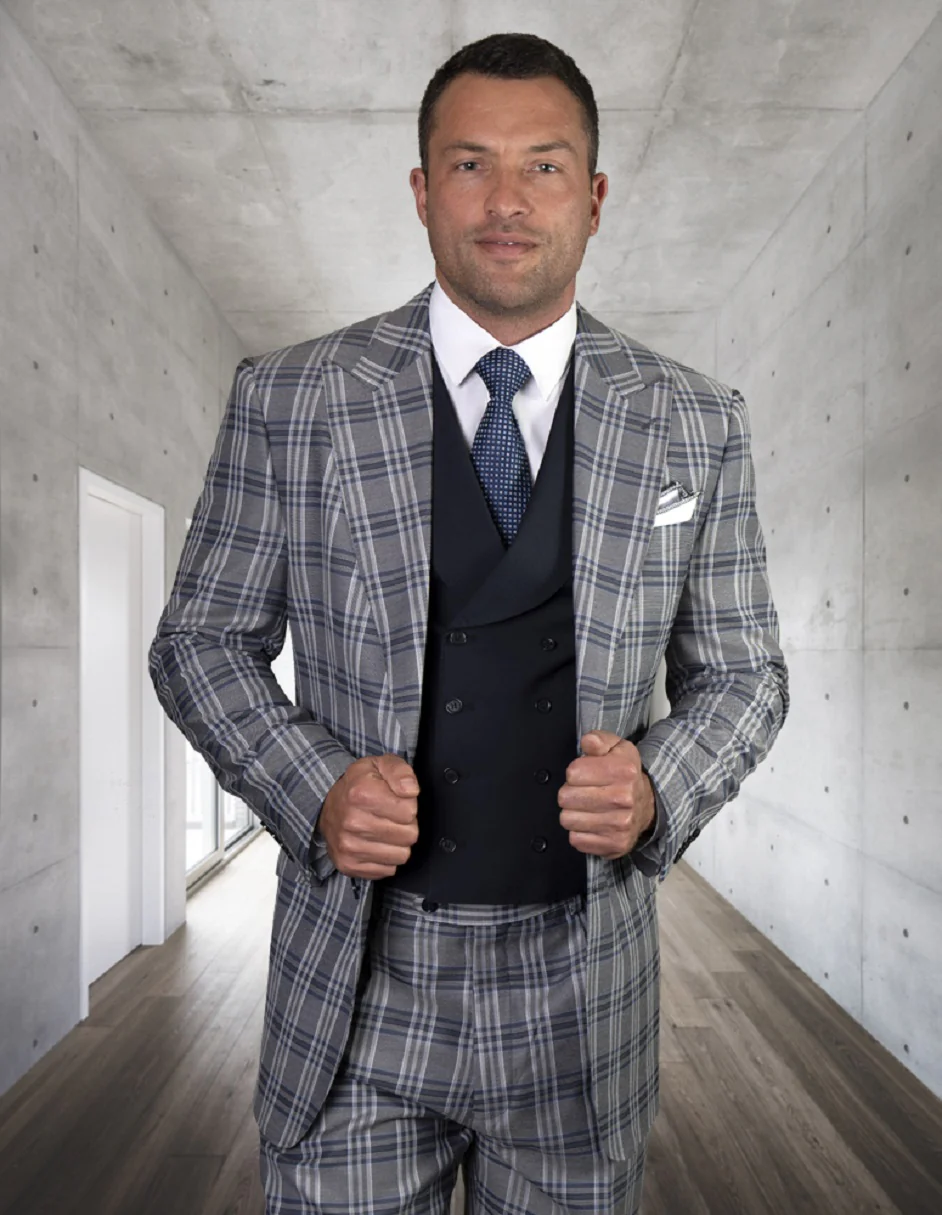 NAVY REGULAR FIT WOOL SUIT main image 1