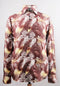 "Men's Regular Fit Sports Shirt - Fancy Japanese Wave Pattern, Brown"