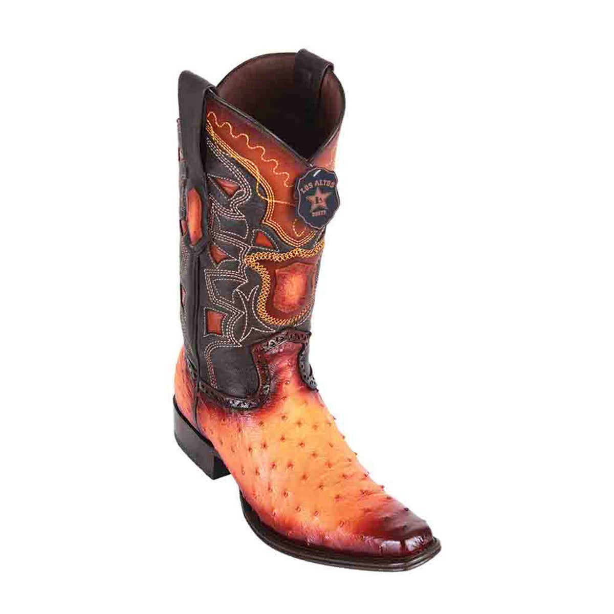 Los Altos Ostrich Faded Buttercup European Square Toe Mens Boot