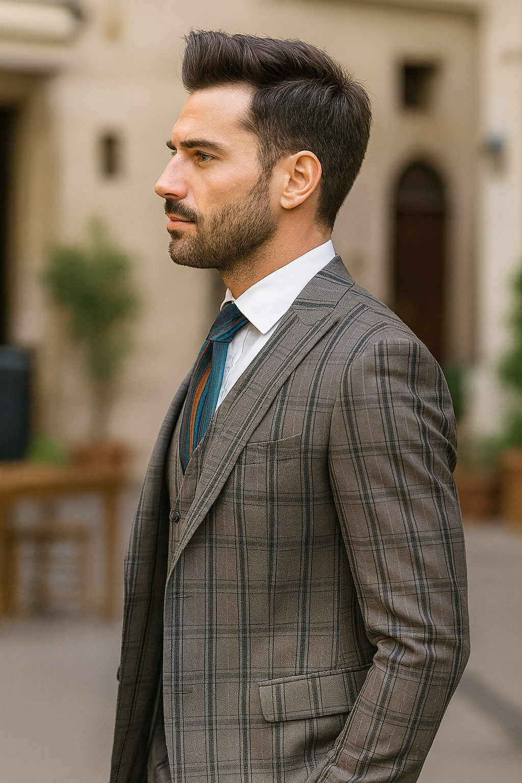 Rossiman Suits For Sale - Mens Designer Suit - Fashion Suits - Fancy Grey Suits - 38 Short Jacket+32 Waist Adjustable 28to34)(Height: 5 4 to5 7 )(Neck 15-16.5)S-M)