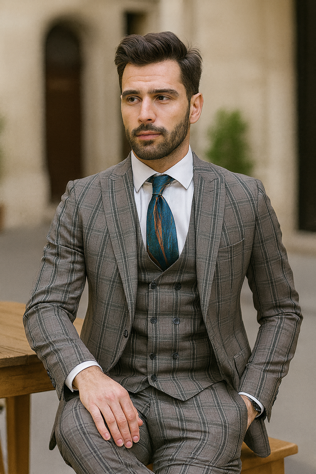 Rossiman Suits For Sale - Mens Designer Suit - Fashion Suits - Fancy Grey Suits - 38 Short Jacket+32 Waist Adjustable 28to34)(Height: 5 4 to5 7 )(Neck 15-16.5)S-M)