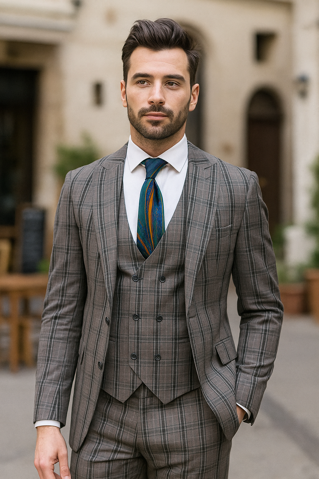 Rossiman Suits For Sale - Mens Designer Suit - Fashion Suits - Fancy Grey Suits - 38 Short Jacket+32 Waist Adjustable 28to34)(Height: 5 4 to5 7 )(Neck 15-16.5)S-M)