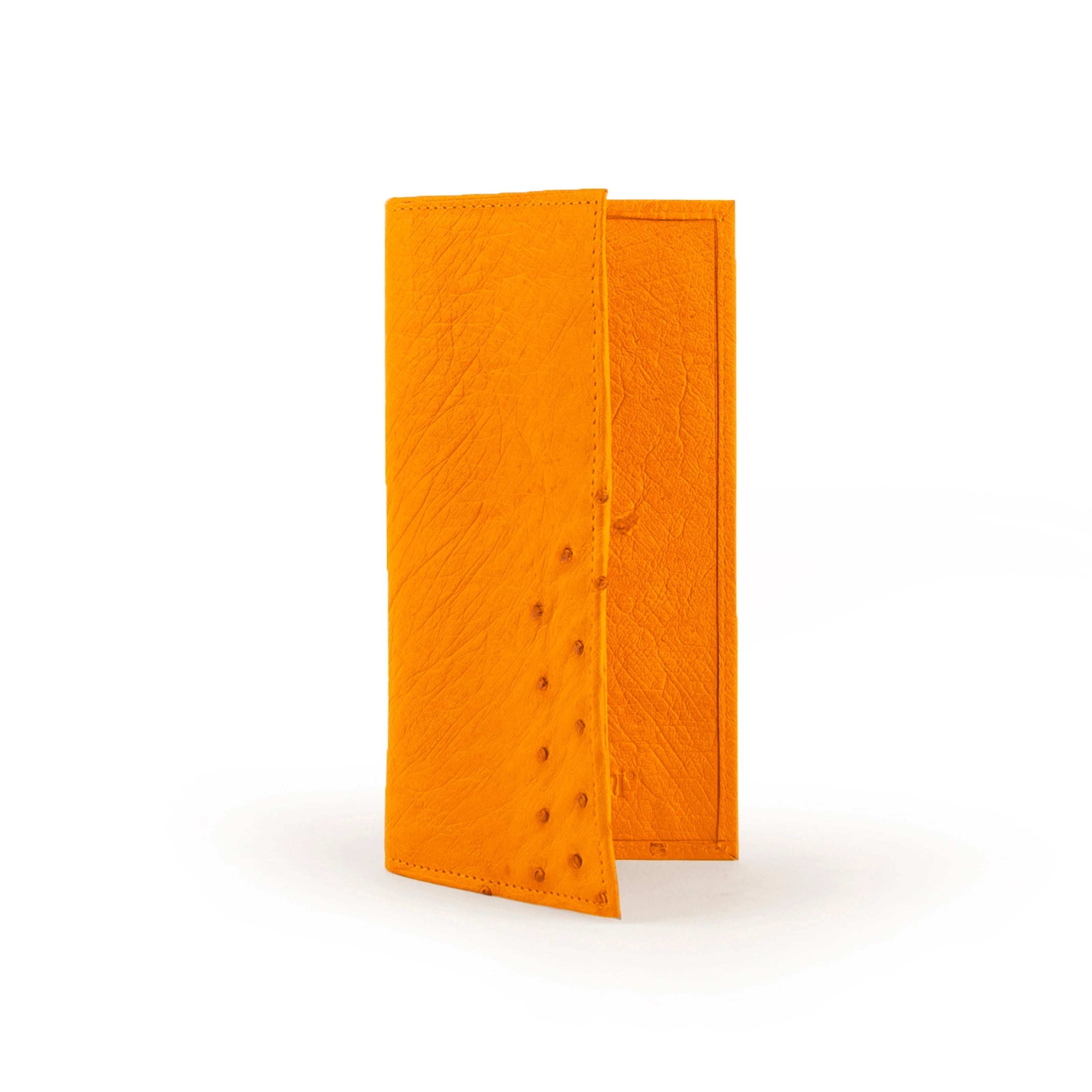 Smooth Ostrich Checkbook Cover in Buttercup - Buttercup