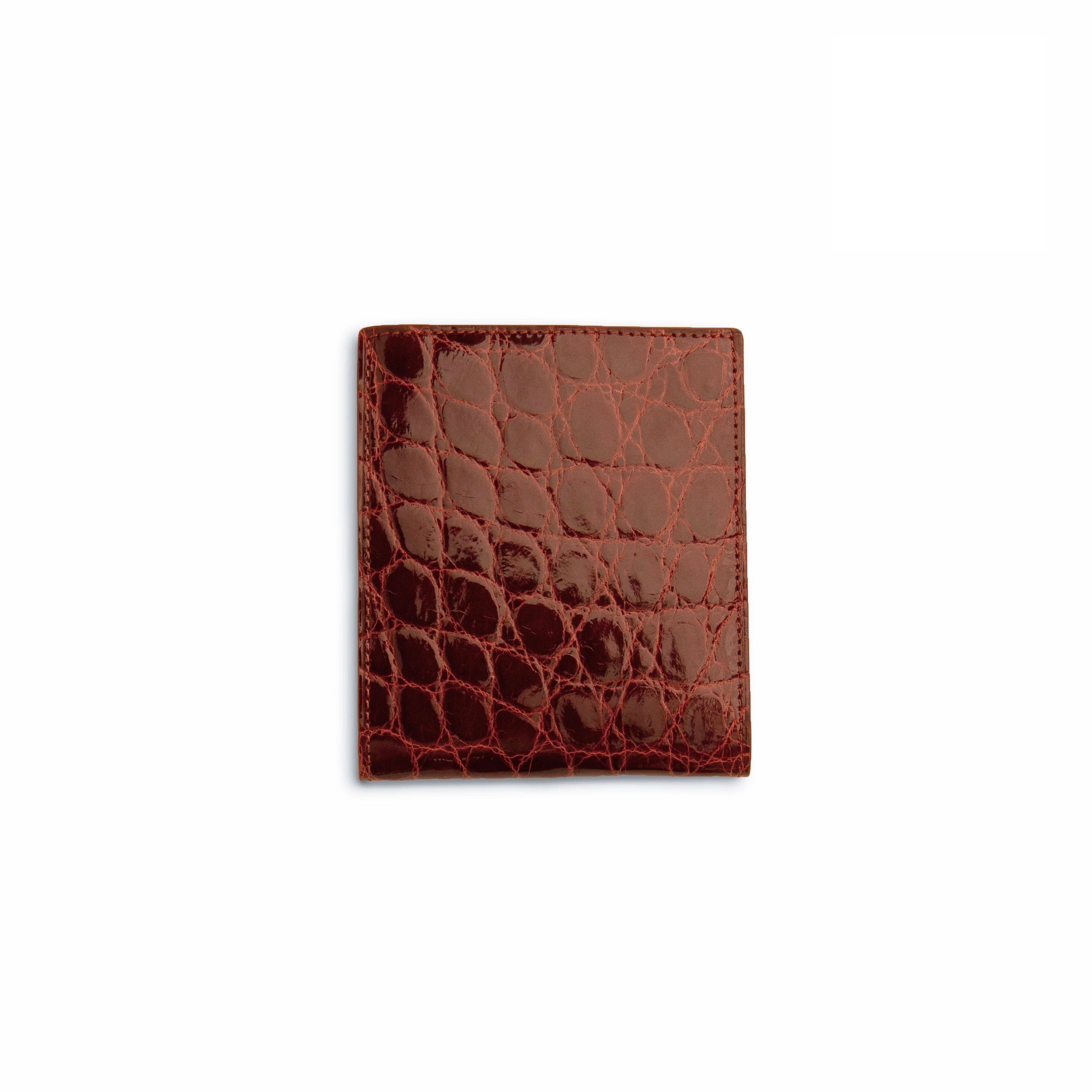 Mens Alligator Hipster Wallet in Cognac - Cognac
