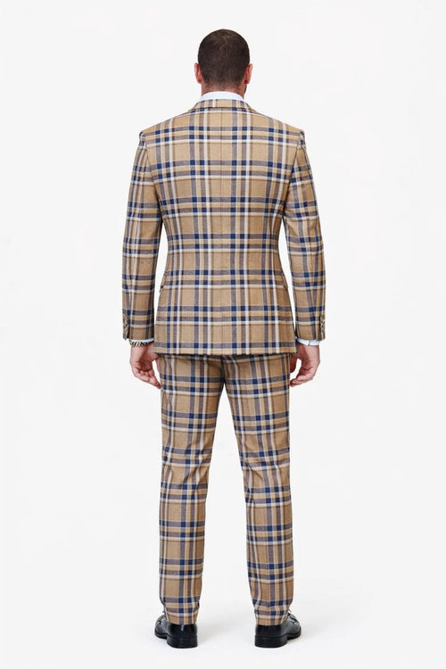 Statement Mens 100% Wool 3-Piece Suit Vibrant Color Contrast Modern Fit