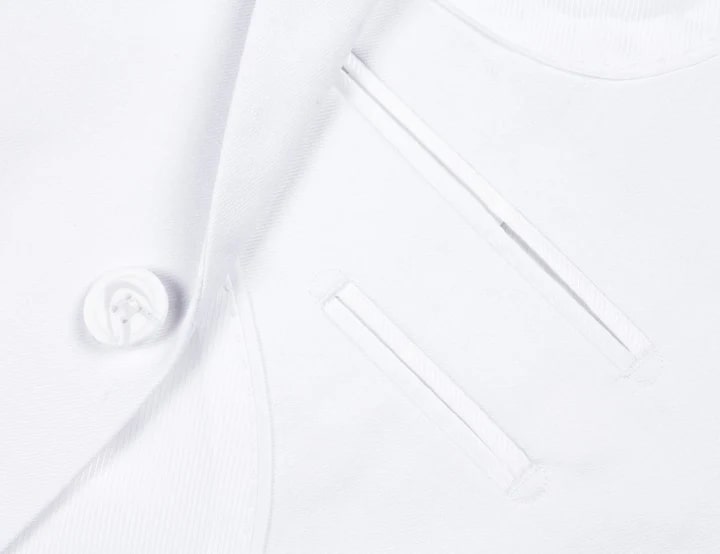 Cheap Suit - Mens Basic Two Button Classic Fit White Suit - 38 Short Jacket+32 Waist Adjustable 28to34)(Height: 5 4 to5 7 )(Neck 15-16.5)S-M)