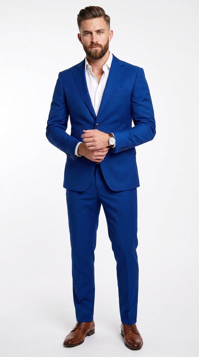 Men’s Dark Royal Blue Suit Separates, Big and Tall Indigo Cobalt Blue Formal Dress Suit
