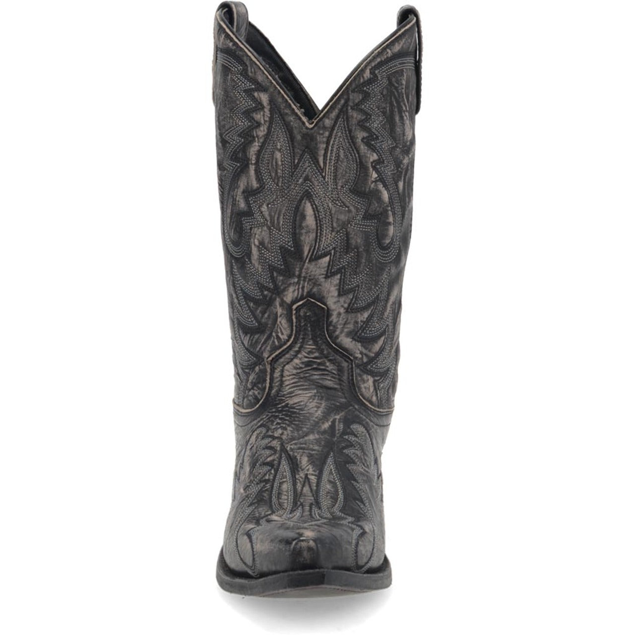Laredo Garrett Black Distress Leather Snip Toe Boots for Men - 8D