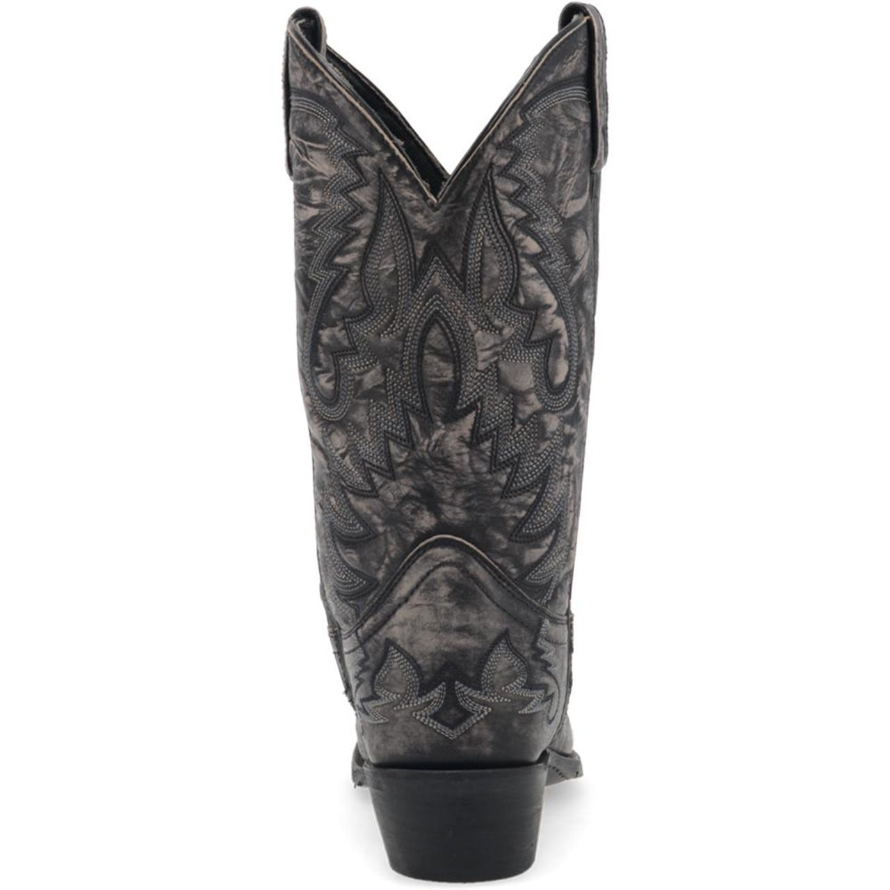 Laredo Garrett Black Distress Leather Snip Toe Boots for Men - 8D