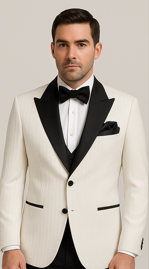 Black Gatsby Tuxedo – Classic 1920s-Inspired Men’s Formal Suit - 36R