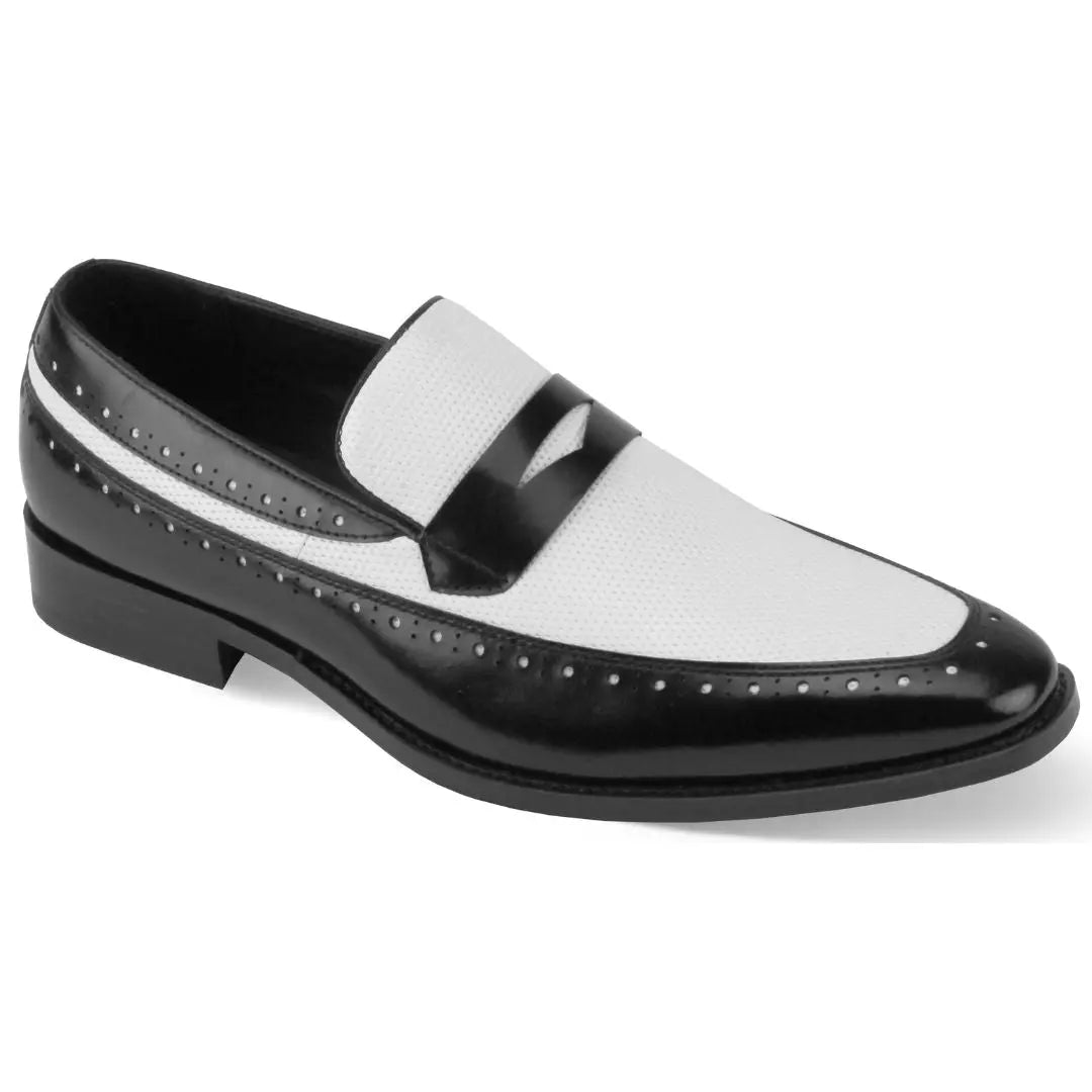 Giorgio Venturi Leather Slip-On Penny Loafers - 7.5 Standard / D / Medium